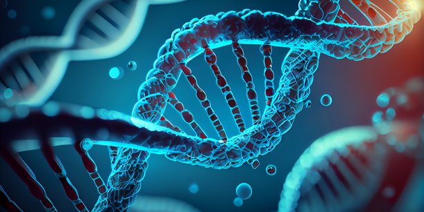 Blue DNA strands
